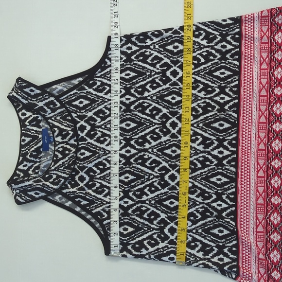 Apt.9 Flowy Summer Tunic Top L Black Red White - Picture 12 of 13